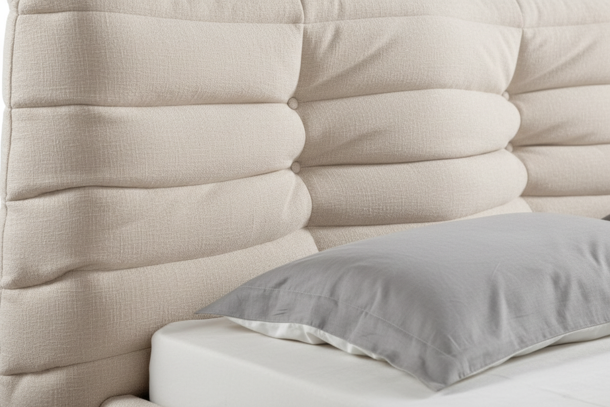 Channel-Quilted Bed – Close-Up Detail