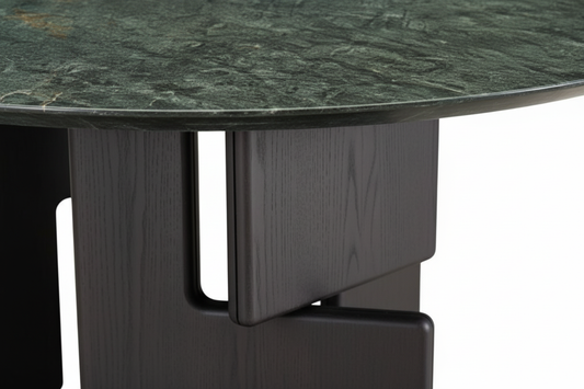 Green Marble Interlocking Panel Table – Close-Up Detail