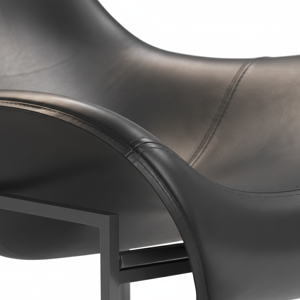 Forma Sculpt Lounge Chair — leather detail close-up