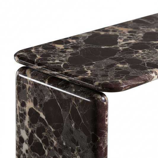 Verano Console Table — close-up marble detail