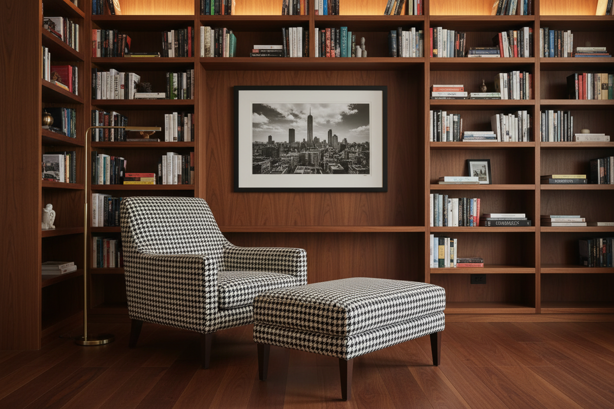 Grido Accent Chair & Ottoman — interior lifestyle context