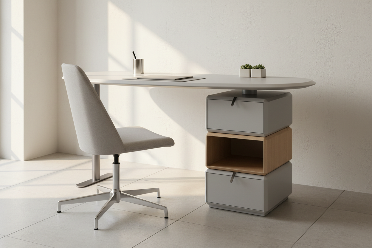 Ovale Desk — full interior context