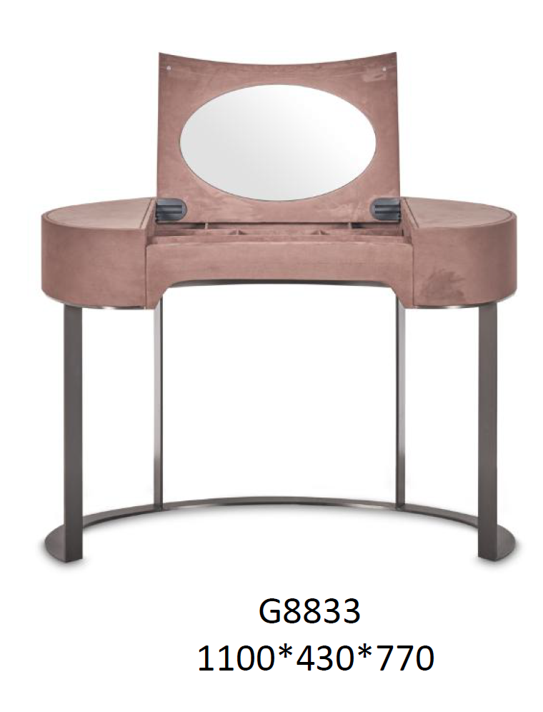 Luna Dressing Table with Oval Mirror & Arc Base