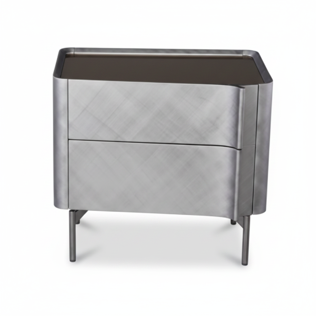 Acciaio Bedside Table – Front