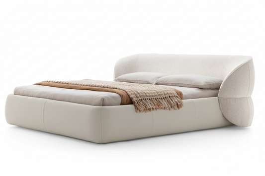 Asymmetric Sculptural Bed – 3/4 Angle View