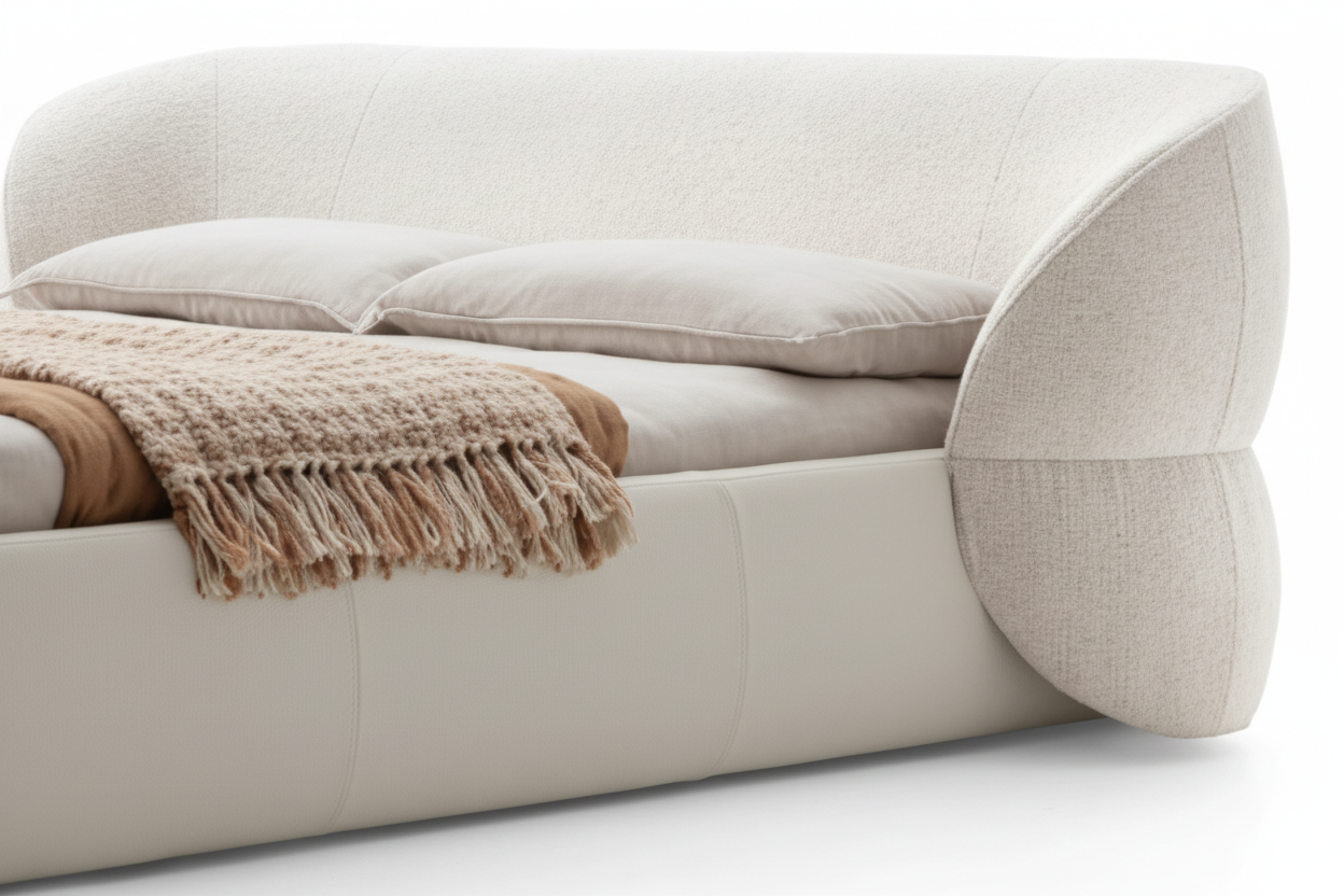 Asymmetric Sculptural Bed – Close-Up Detail