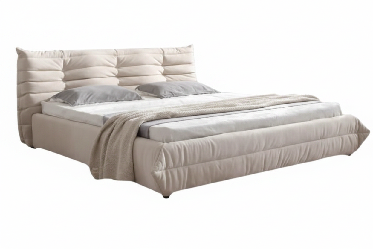 Channel-Quilted Bed – 3/4 Angle View