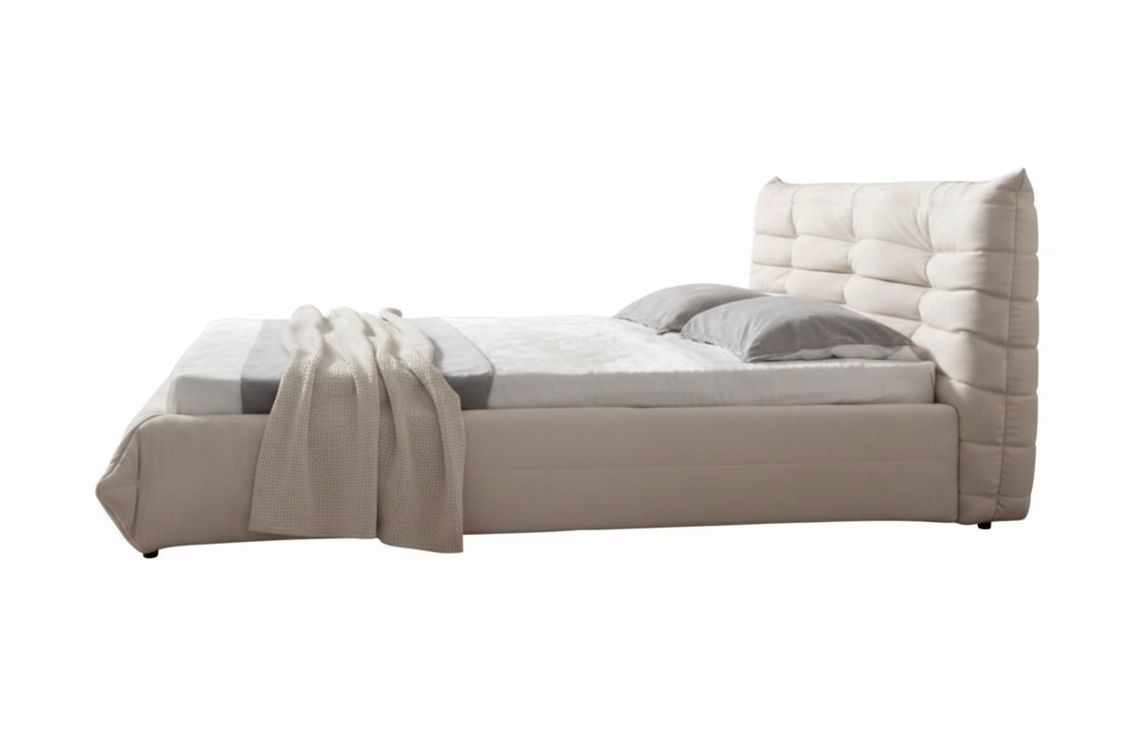 Channel-Quilted Bed – Side Profile View