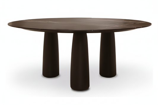 Dark Brown Marble Triple Cone Table – Front View