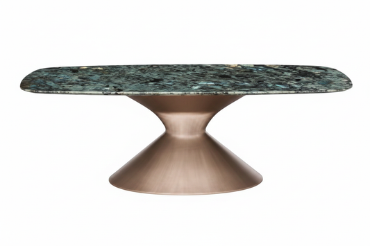 Dark Green Granite Hourglass Table – Front View