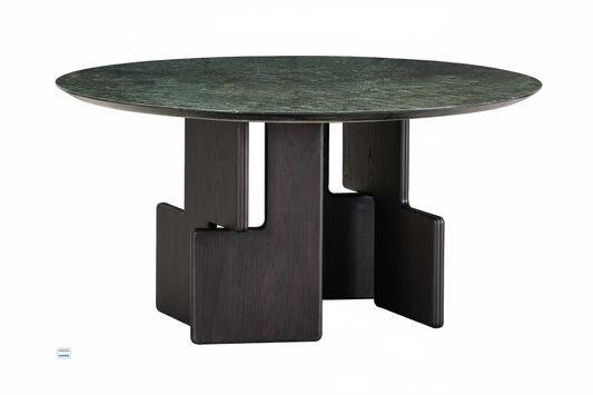 Green Marble Interlocking Panel Table – Front View