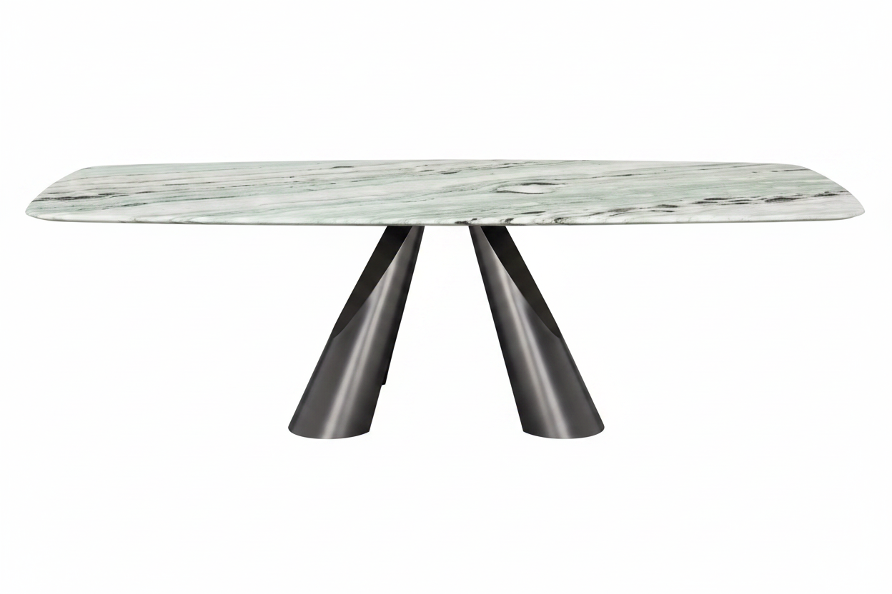 Green Marble Splayed Cone Table – Front View