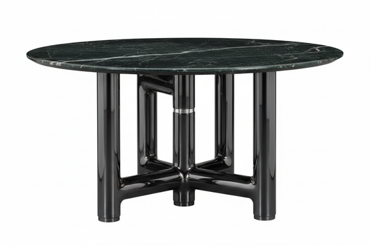Green Marble Tube-Frame Table – Front View