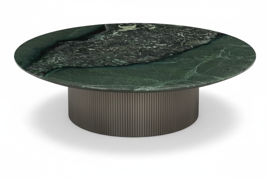 Viridis Round Green Marble Coffee Table side view