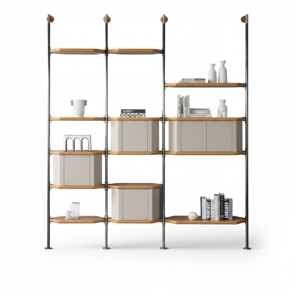Auris Pole Shelving System top view on white background