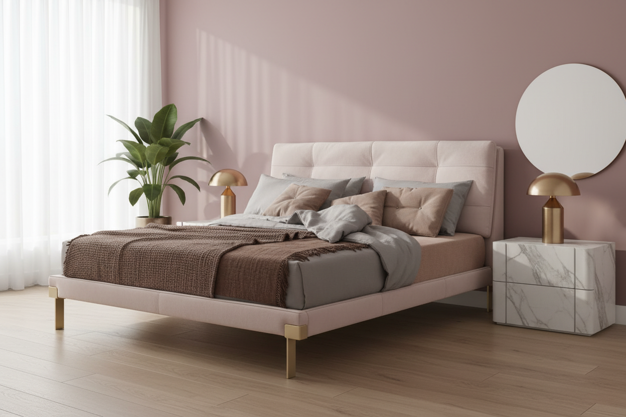 Rosea king bed — luxury master bedroom interior lifestyle