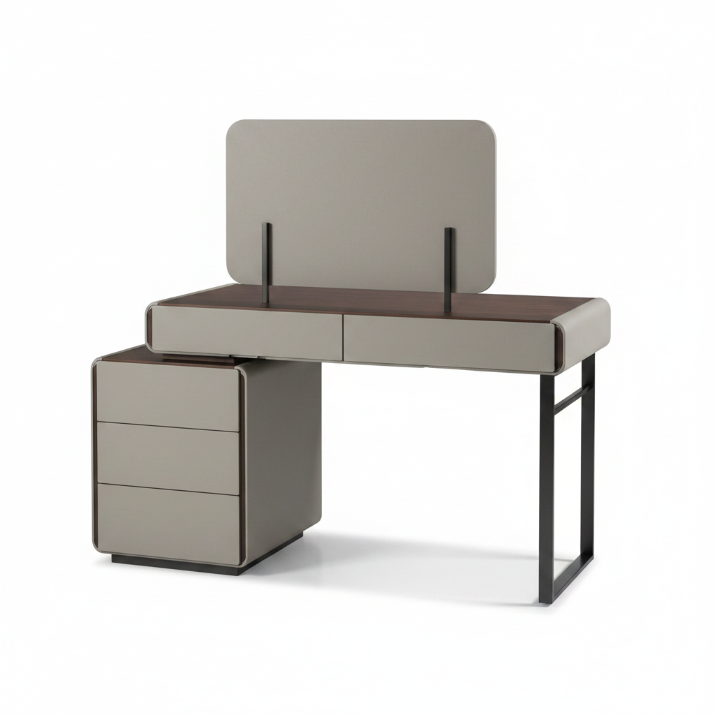 Back view of Corda dressing table with pedestal