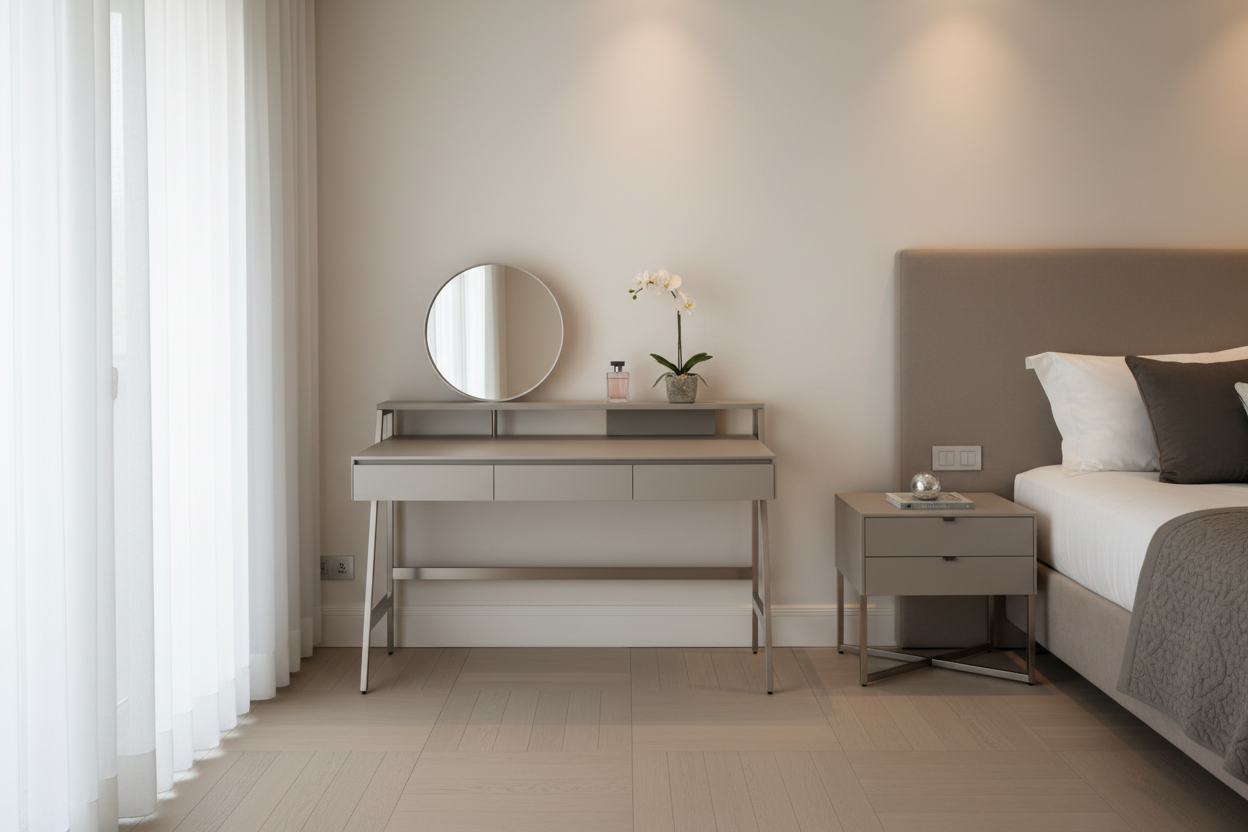 Cadre dressing table in a modern luxury bedroom