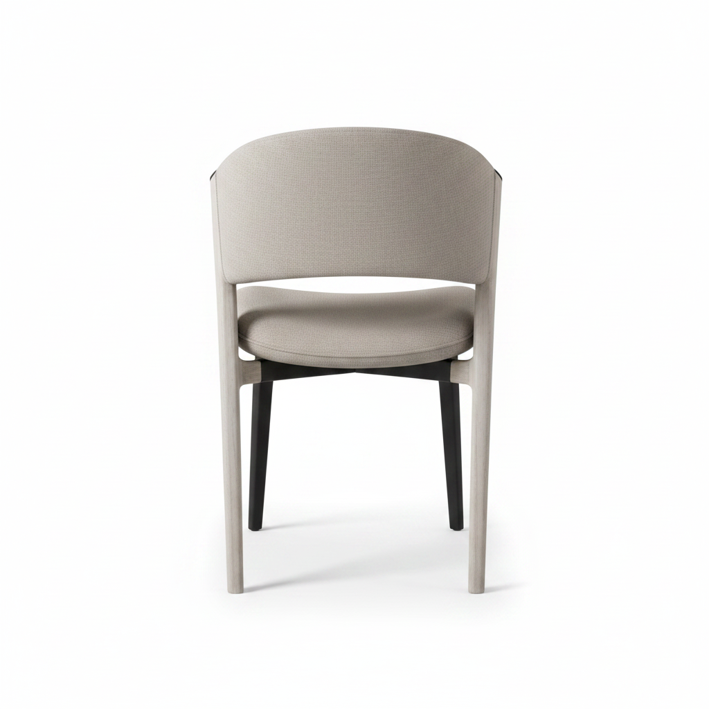 Vela Dining Chair back view showing open back frame