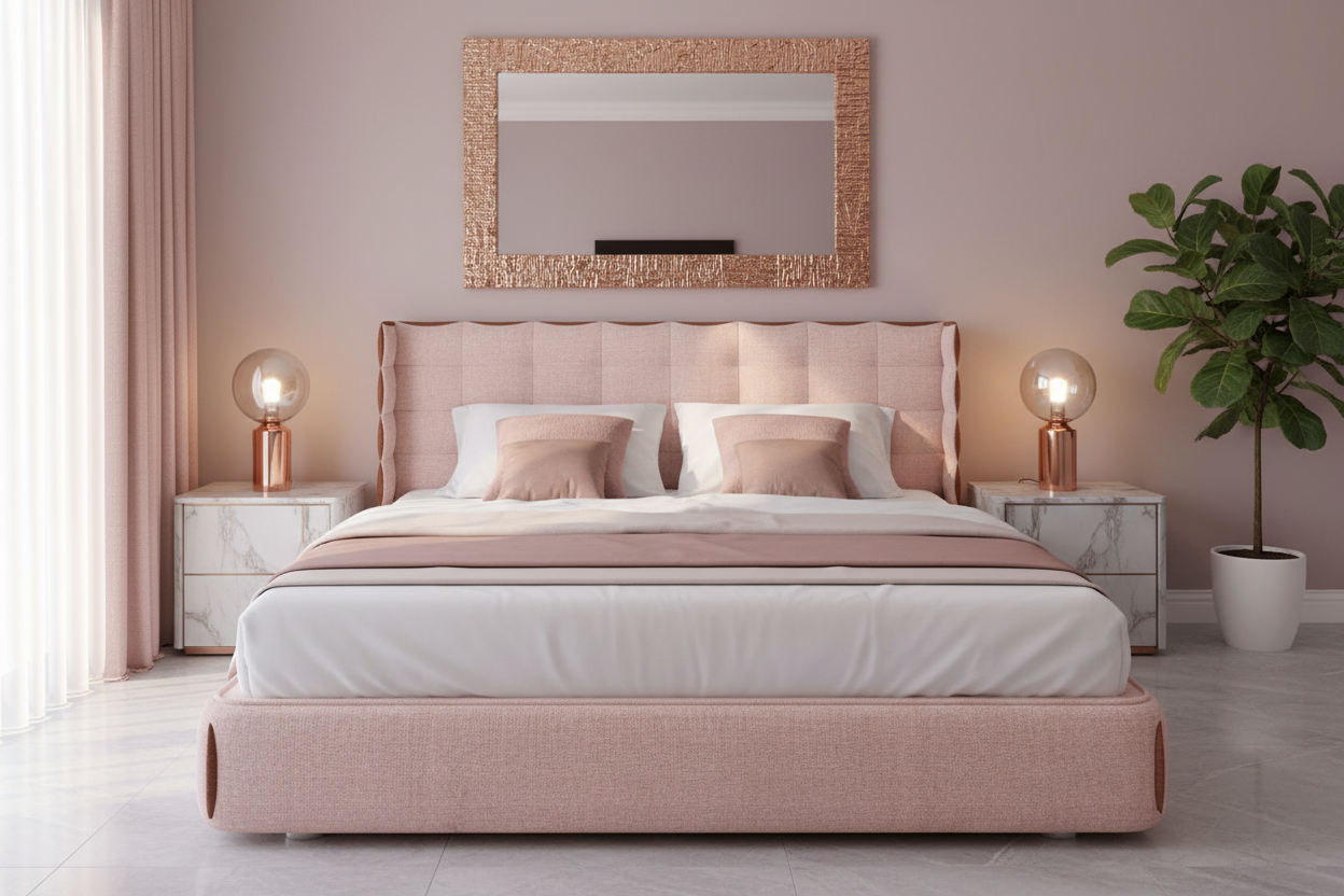 Aurore king bed — glamorous luxury master bedroom interior lifestyle