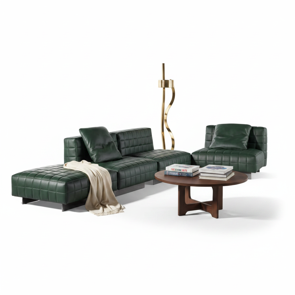 Selva modular sofa system — styled with accessories