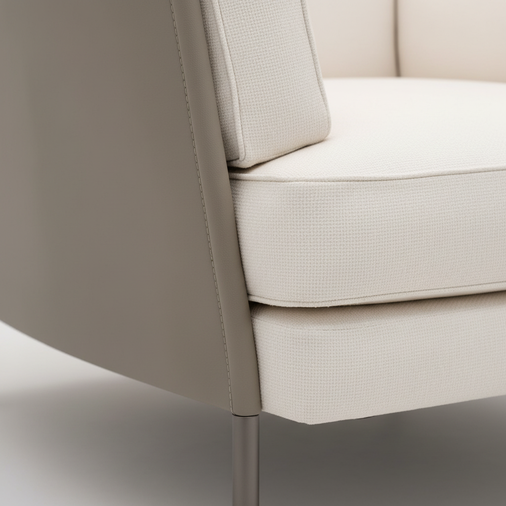 Linea Lounge Chair — close-up piping detail