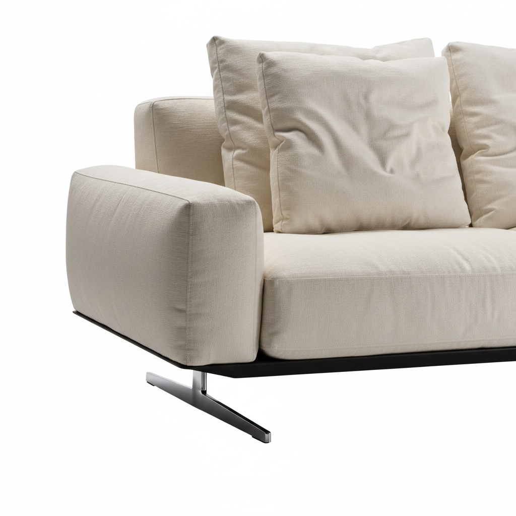 Lenis 4-seater sofa — close-up fabric and leg detail