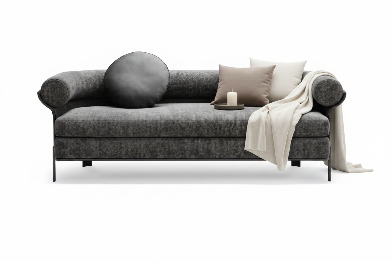 Velvano Three-Seater Sofa styled with accessories