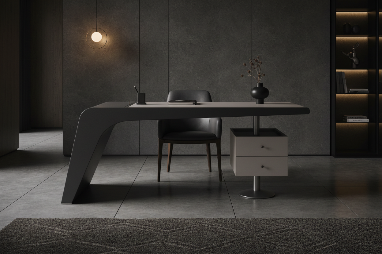 Incline Executive Desk — full interior context