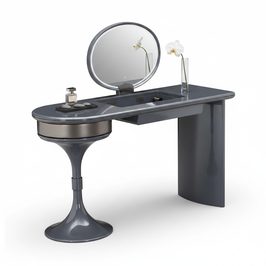 Orbis dressing table styled with perfume and orchid accessories