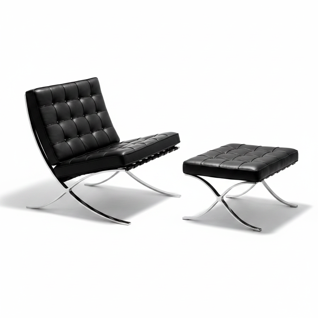 Arcus Lounge Chair & Ottoman — side profile