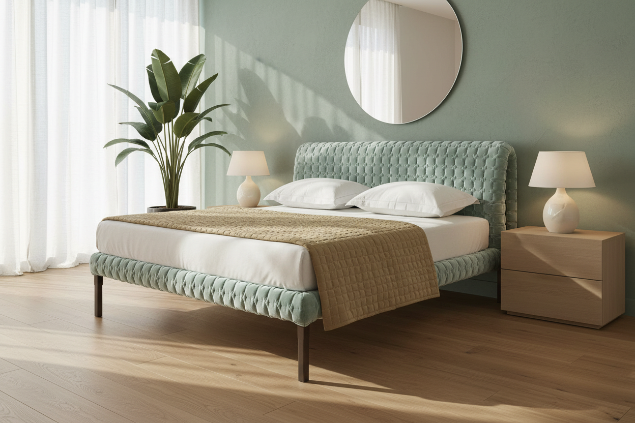 Trama king bed — luxury master bedroom interior lifestyle