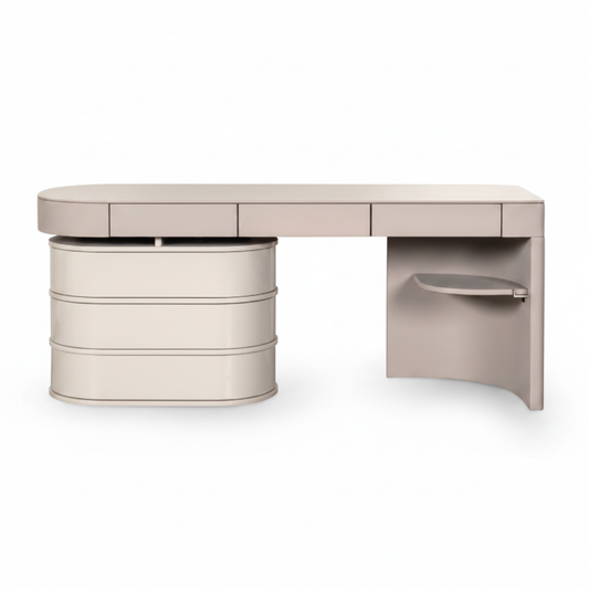 Top view of Rotunda dressing table with drum pedestal