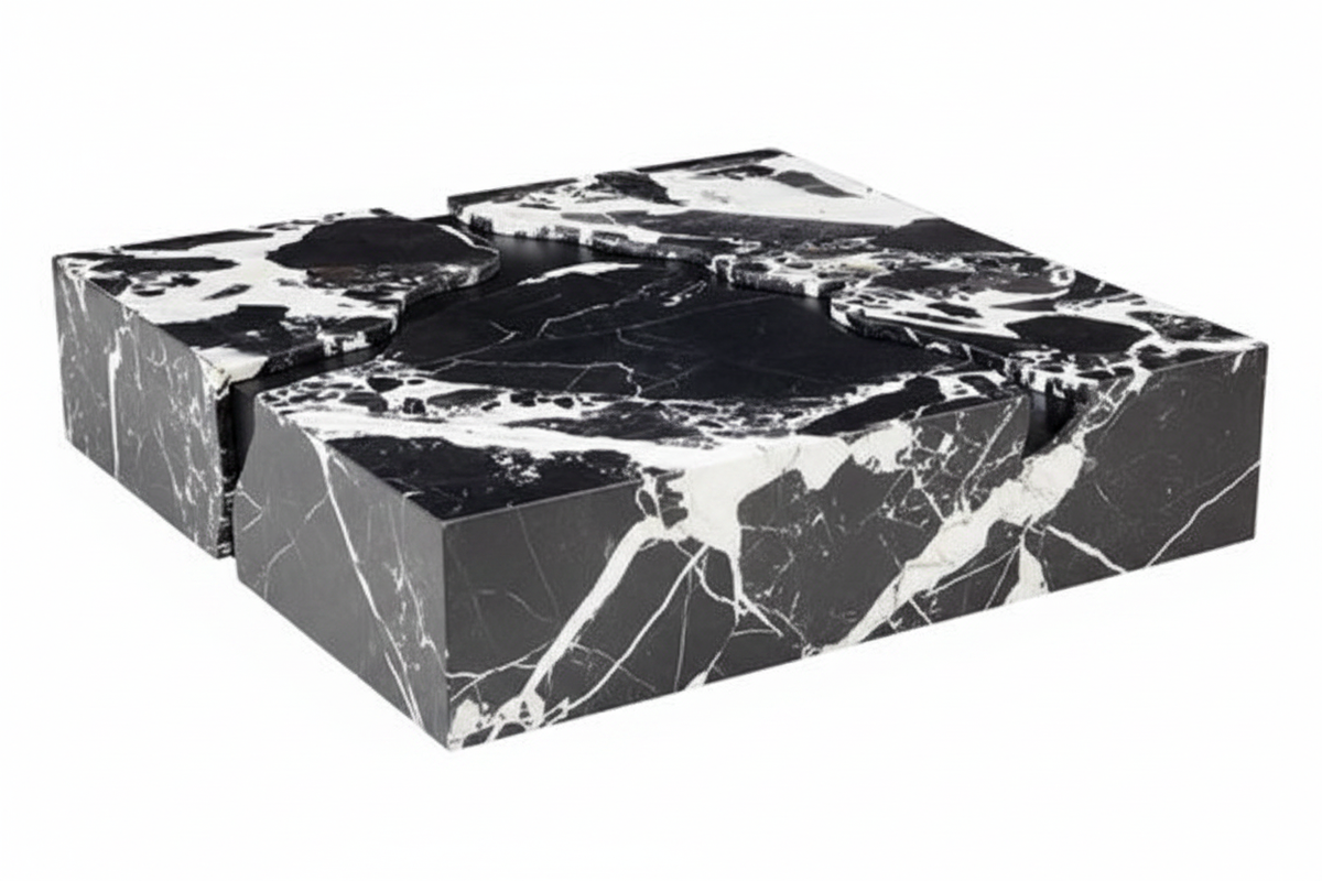 Quarum Four-Block Marble Coffee Table back view