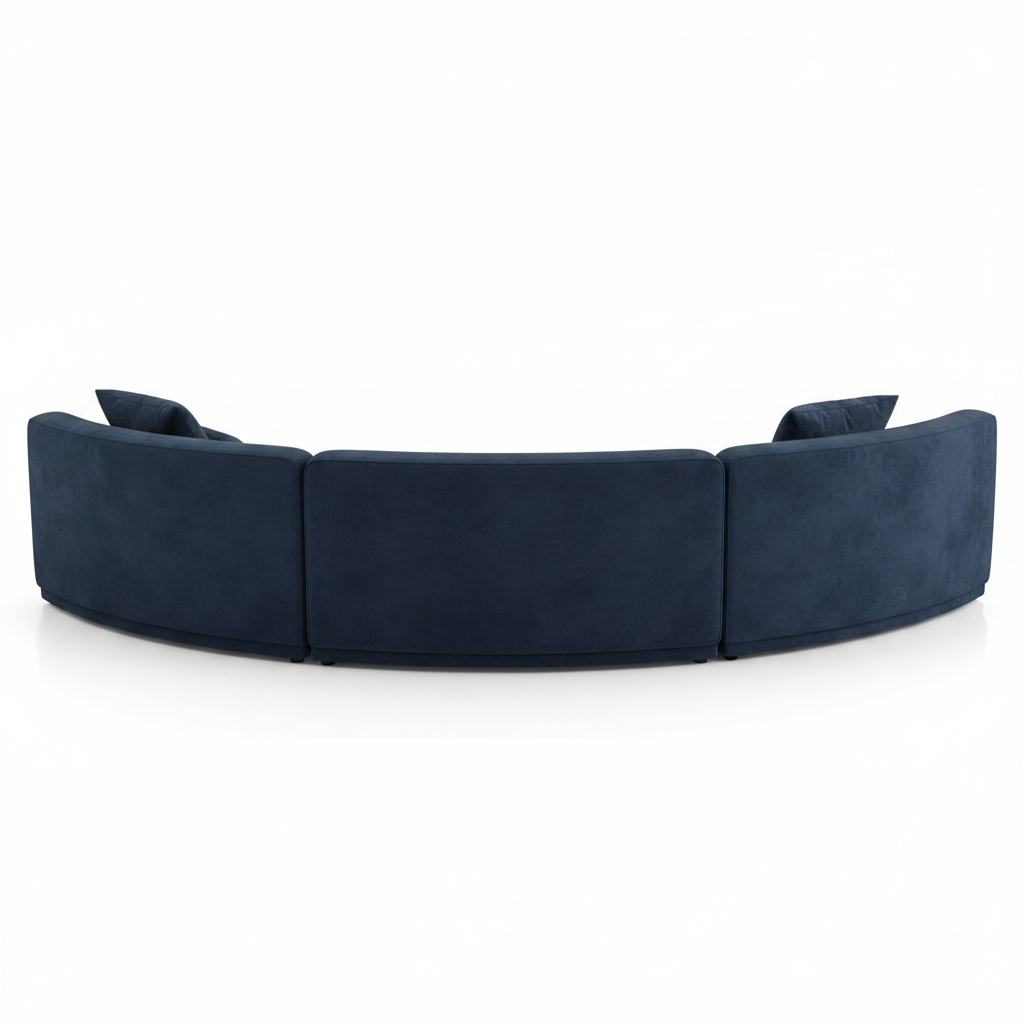 Arcus curved modular sectional sofa — back view