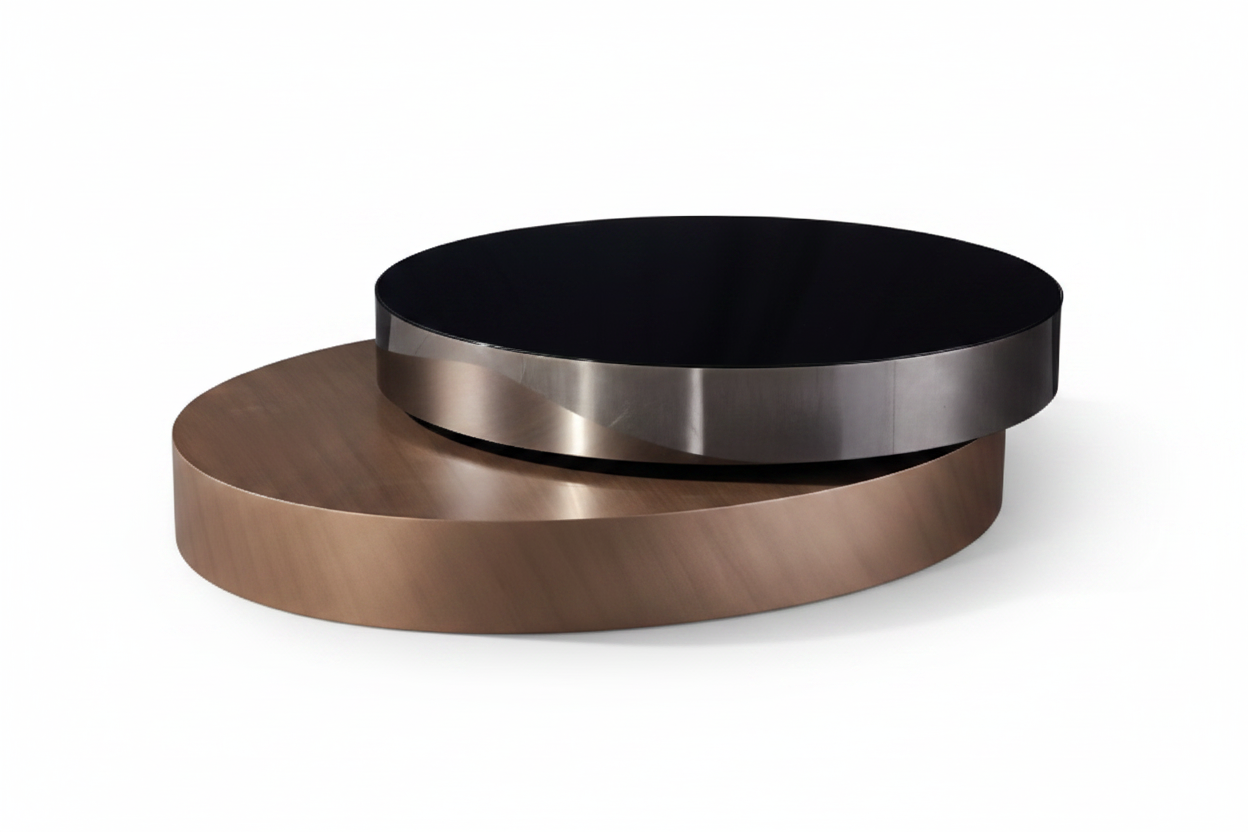 Auriva Dual-Layer Oval Coffee Table back view