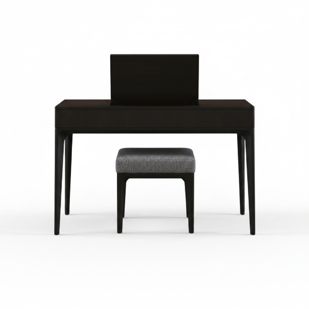 Back view of Velara dressing table with stool