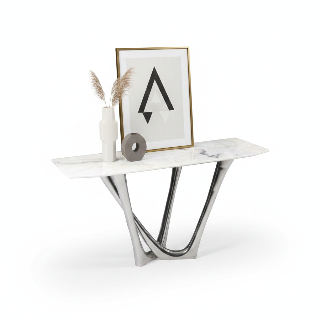 Arco Console Table — styled with accessories