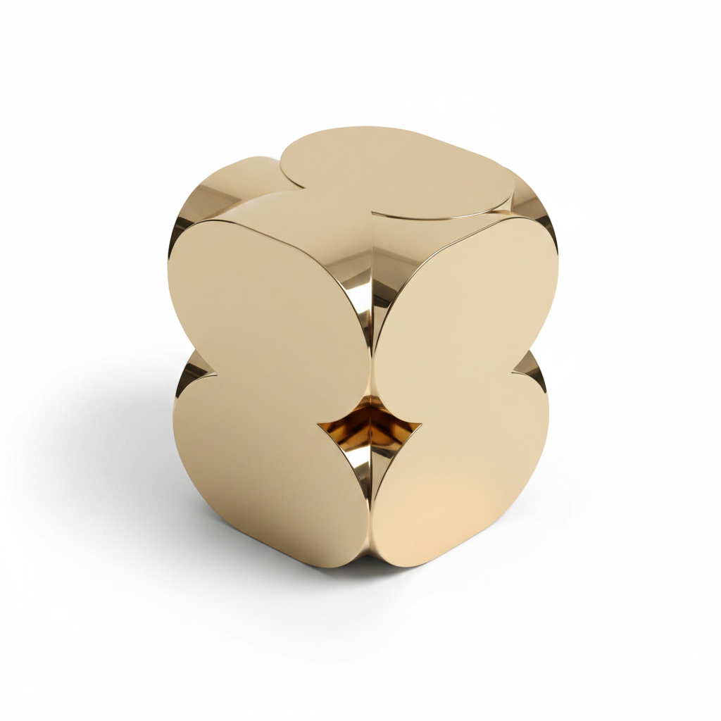 Orbis Side Table gold finish top view, white background