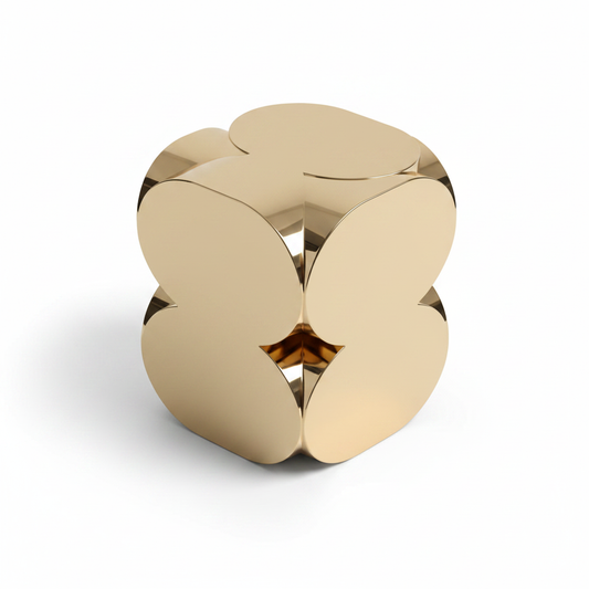 Orbis Side Table gold finish top view, white background