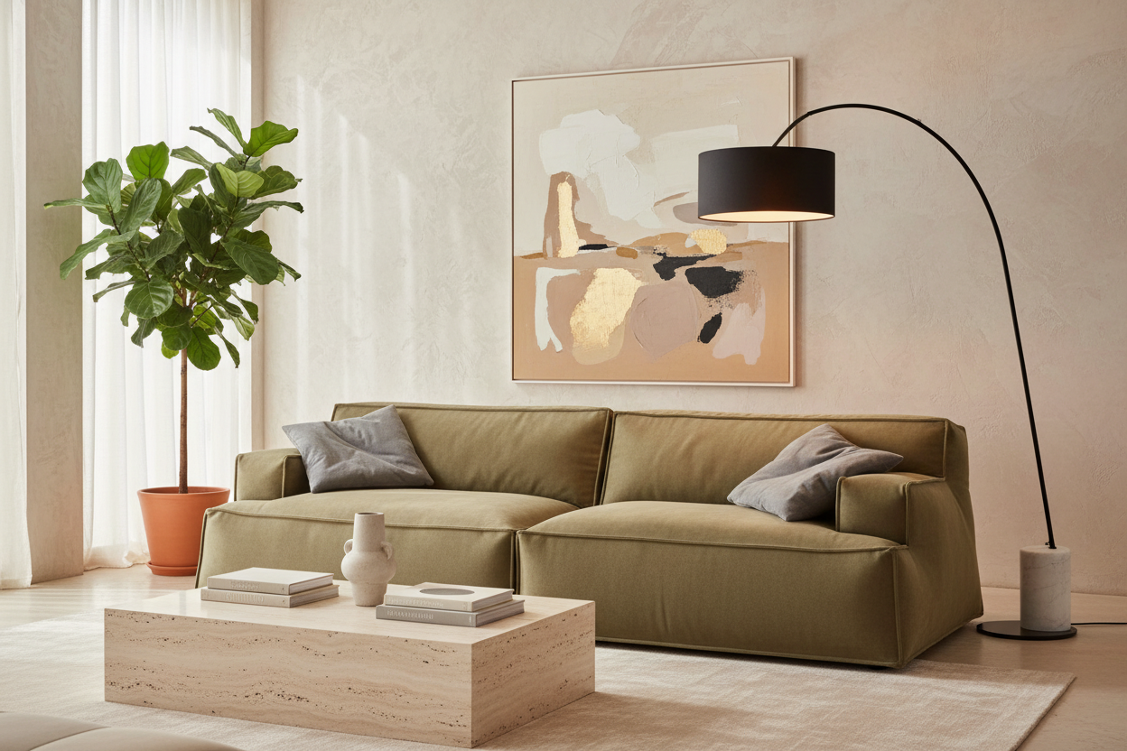 Solano sofa in a modern luxury living room interior