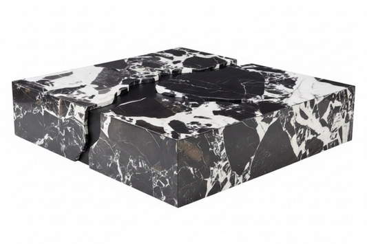 Quarum Four-Block Marble Coffee Table side view