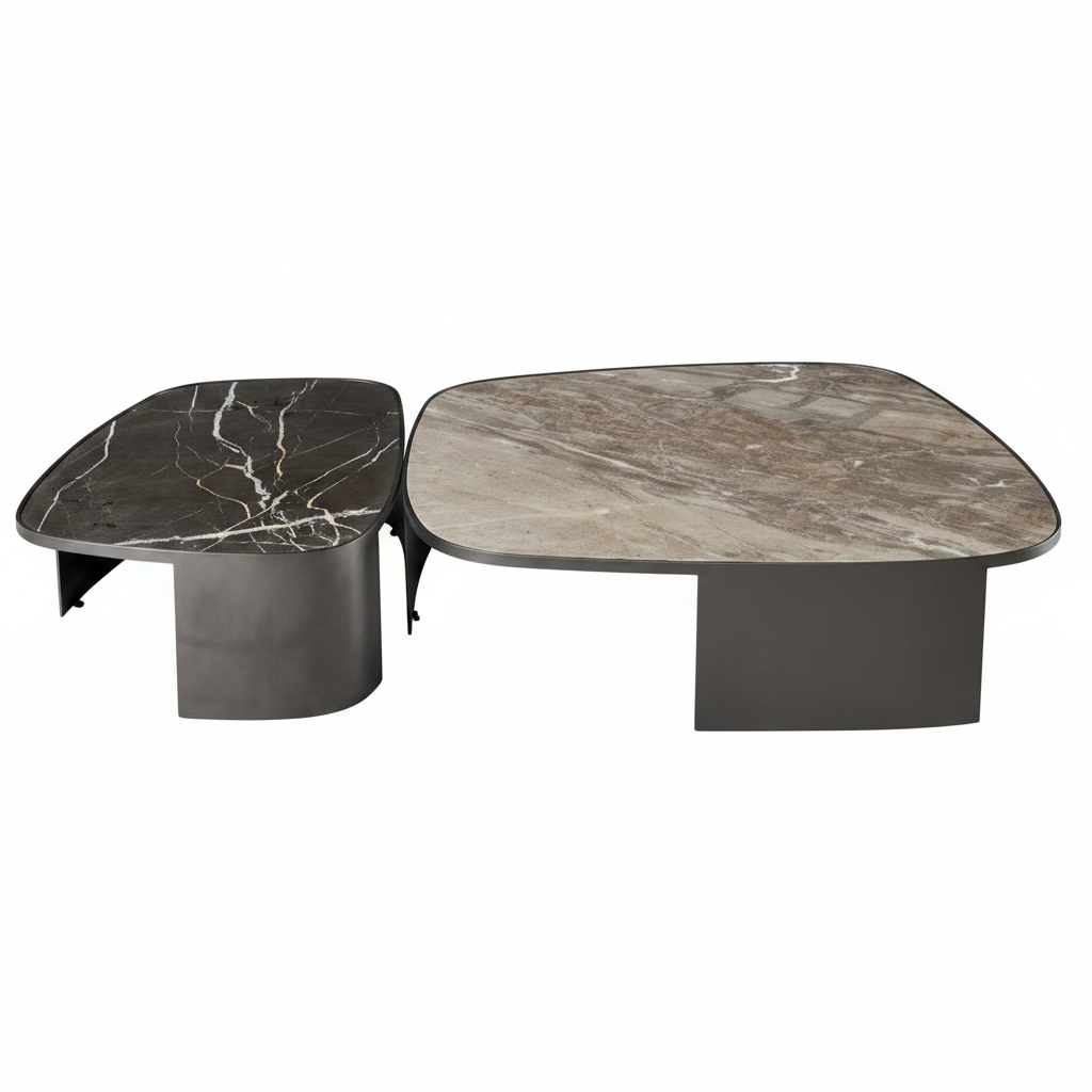 Duetto Nesting Marble Coffee Table Set top view