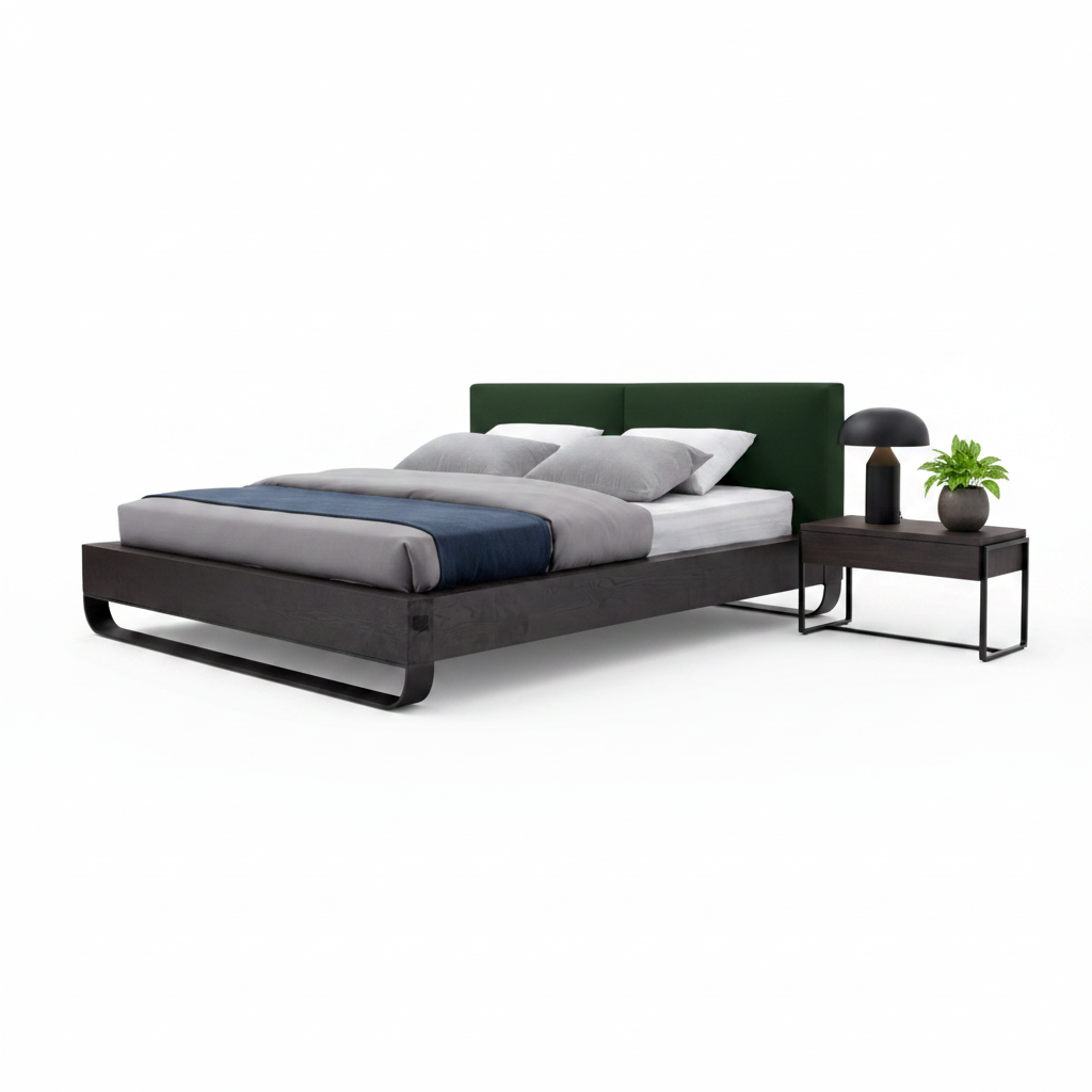 Noctis bed — styled with bedside accessories