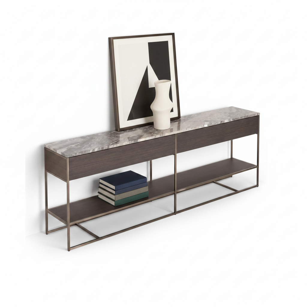 Ferro Console Table — styled with accessories