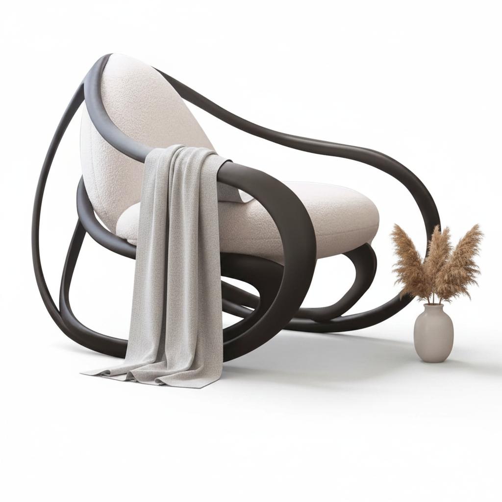 Orbis Loop Lounge Chair — styled with accessories