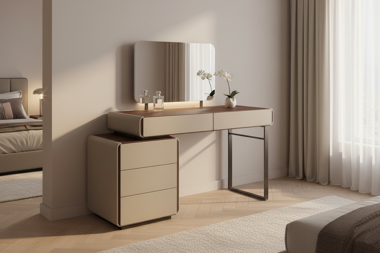 Corda dressing table in a modern luxury bedroom