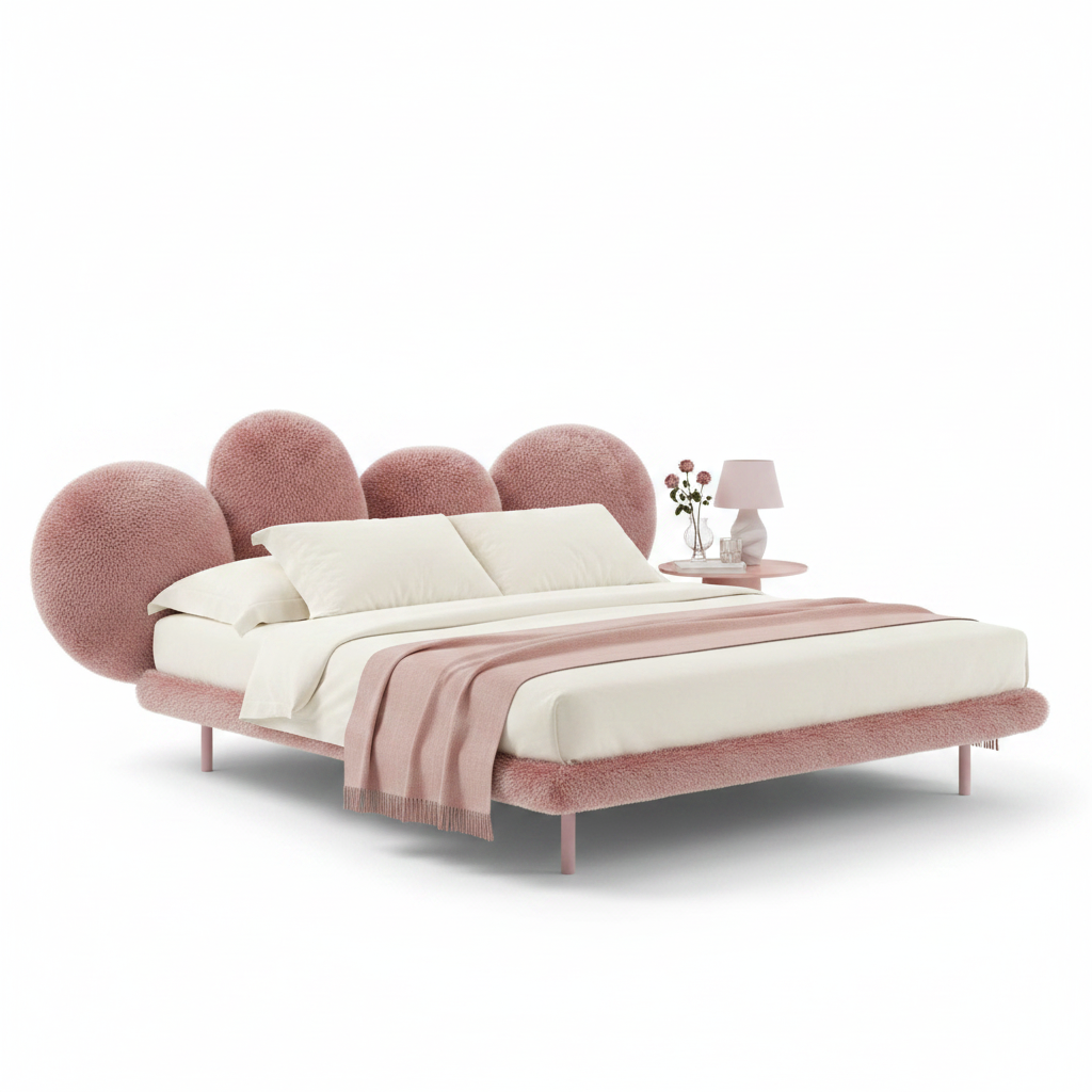 Nuage king bed — styled with bedside accessories