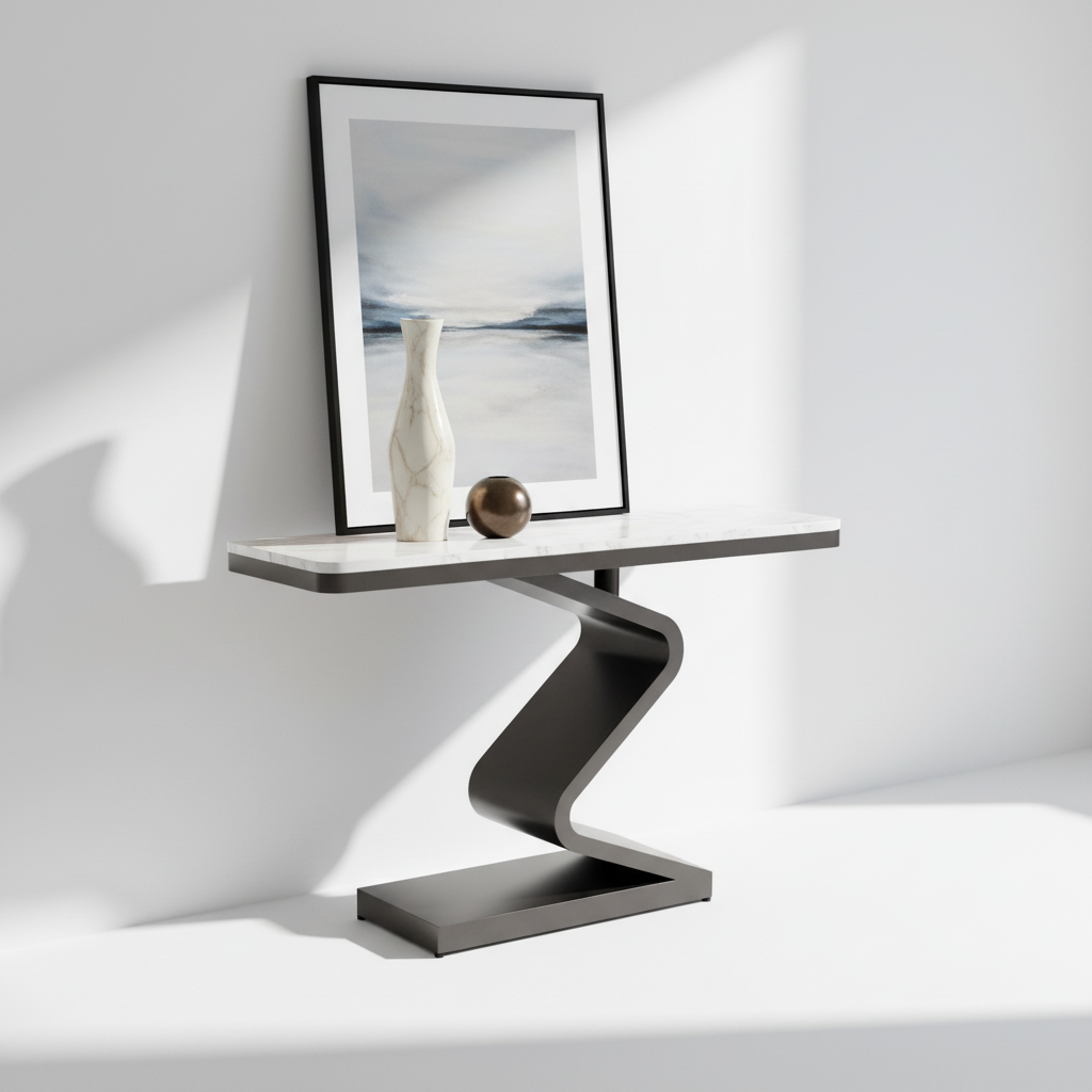 Zeta Console Table — styled with accessories