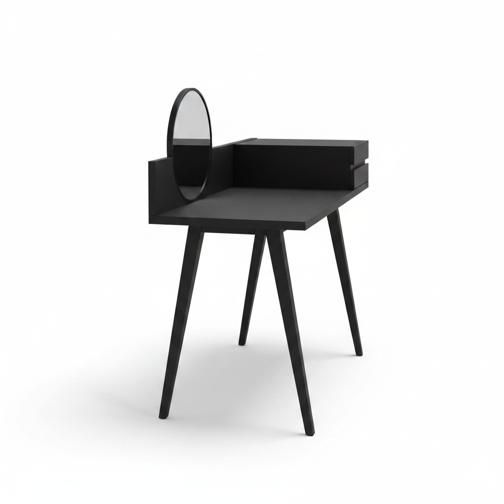 Side profile view of Noir dressing table